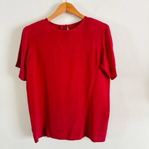 Vintage Bay Club Silk Blouse in Burgundy | Size: 12